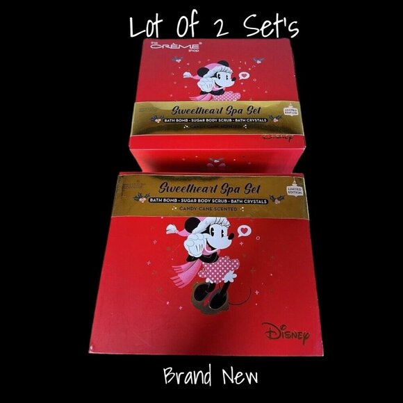 Disney Minnie Mouse Sweetheart Spa Set Candy Cane Lot 2 New In Box - Picture 1 of 3